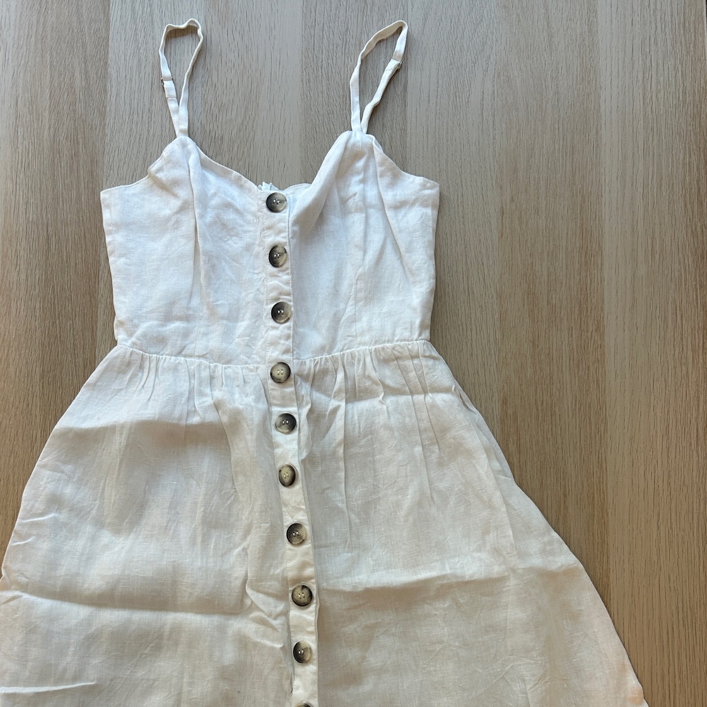 Reformation White Linen Midi Summer Dress Size 2
